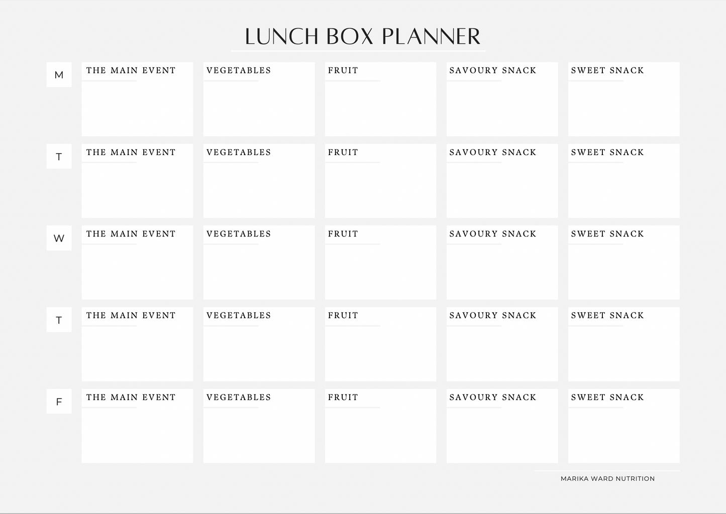 Lunch Box Planner Fridge Magnet (A4)